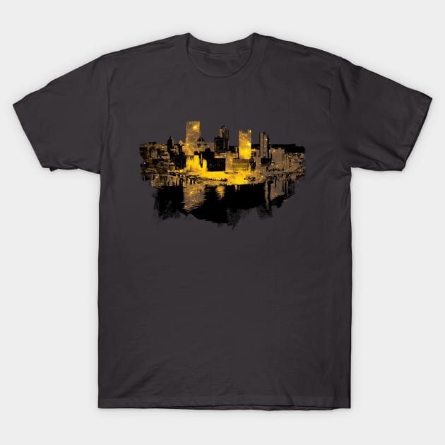 Pittsburgh Skyline Nebula T-Shirt by polliadesign